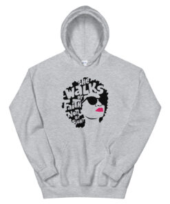 Alternative view of She Walks By Faith Hoodie