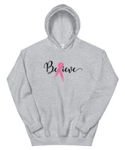 Alternative view of Believer Cancer Awareness Hoodie