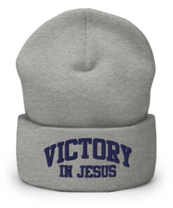 Alternative view of Victory In Jesus Cuffed Beanie
